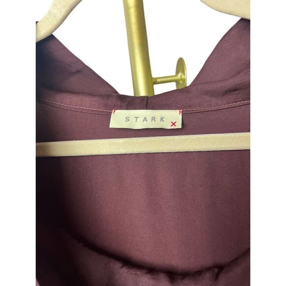 Stark X Oversized Wide Neck Dark Burgundy Top Sz. S - Picture 3 of 6